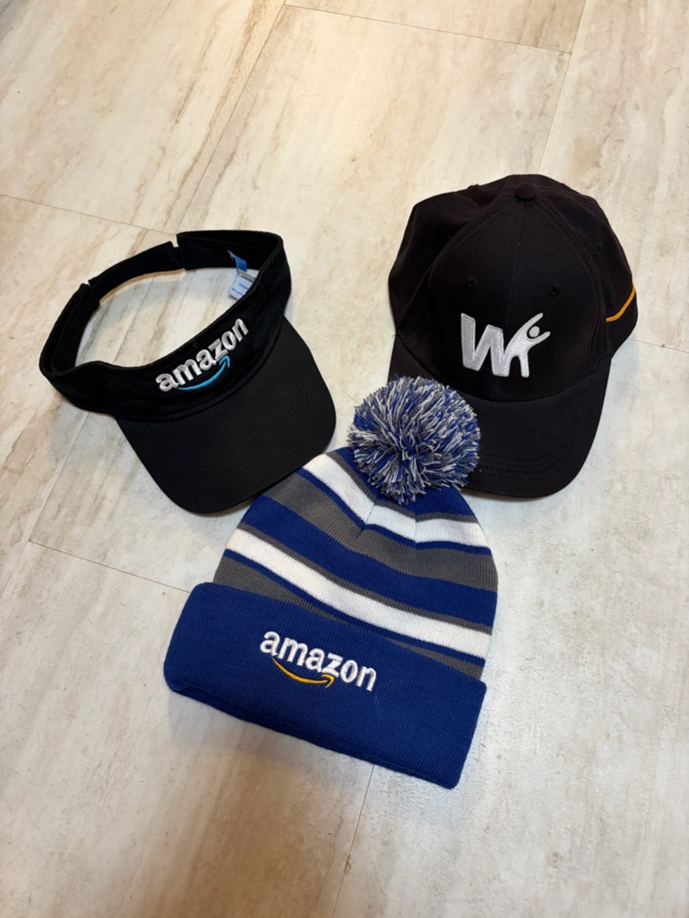 Lot of Three Amazon Branded hats Never Worn Work Hats Amazon Swag